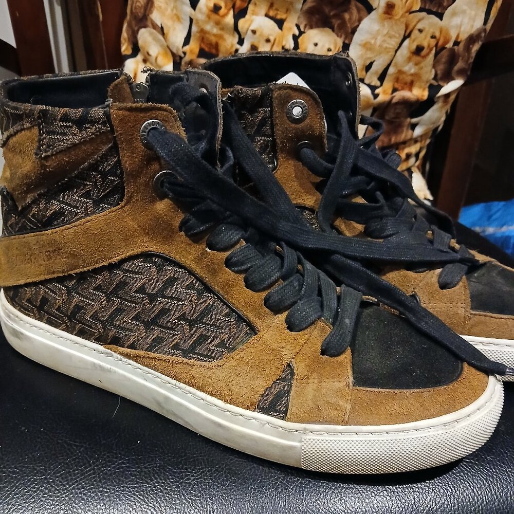 ZADIG & VOLTAIRE High Flash Monogram Sneakers Leather